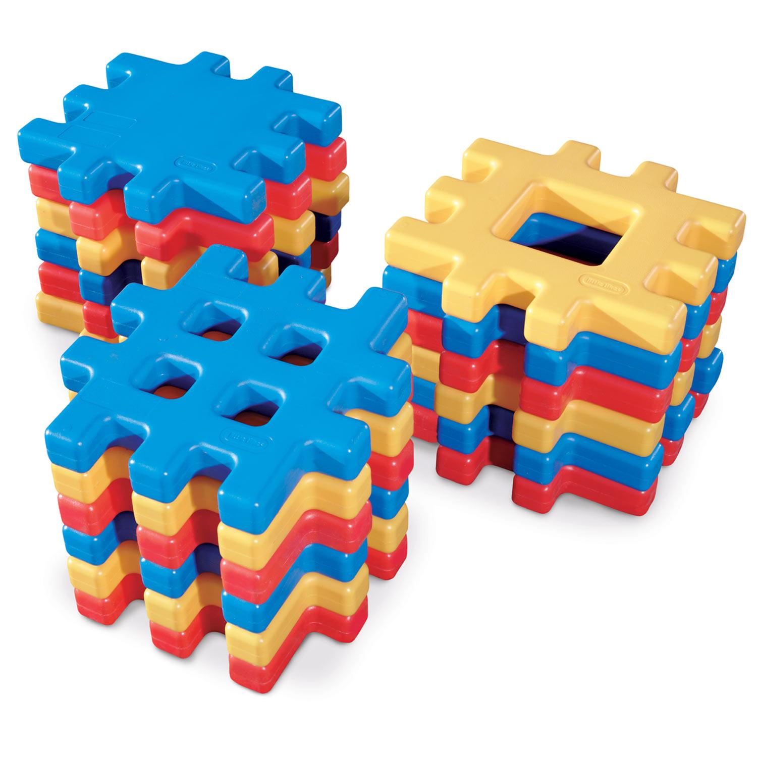 Big Waffle Blocks with 18 Colorful Blocks for Indoor & Outdoor Play