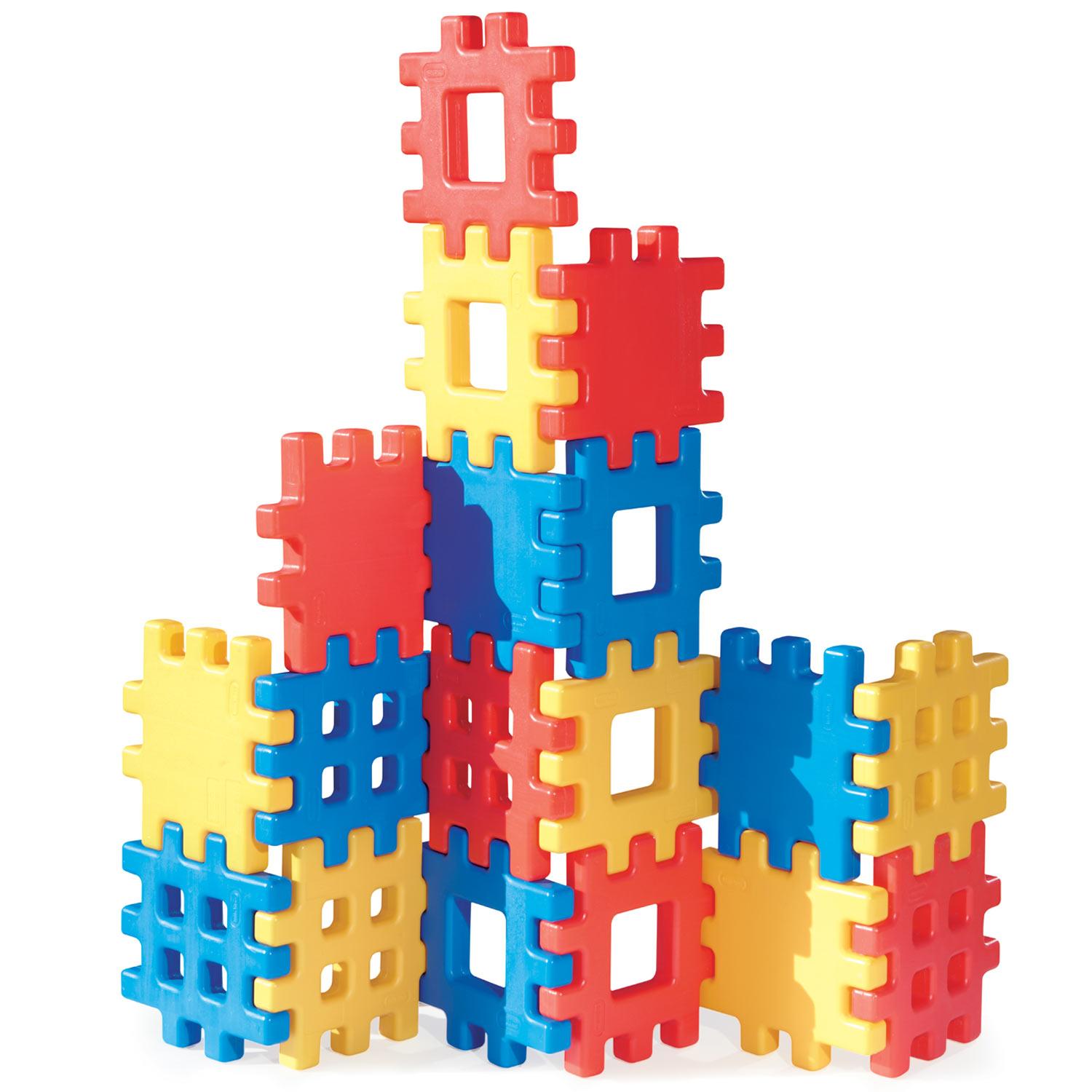 Big Waffle Blocks with 18 Colorful Blocks for Indoor & Outdoor Play