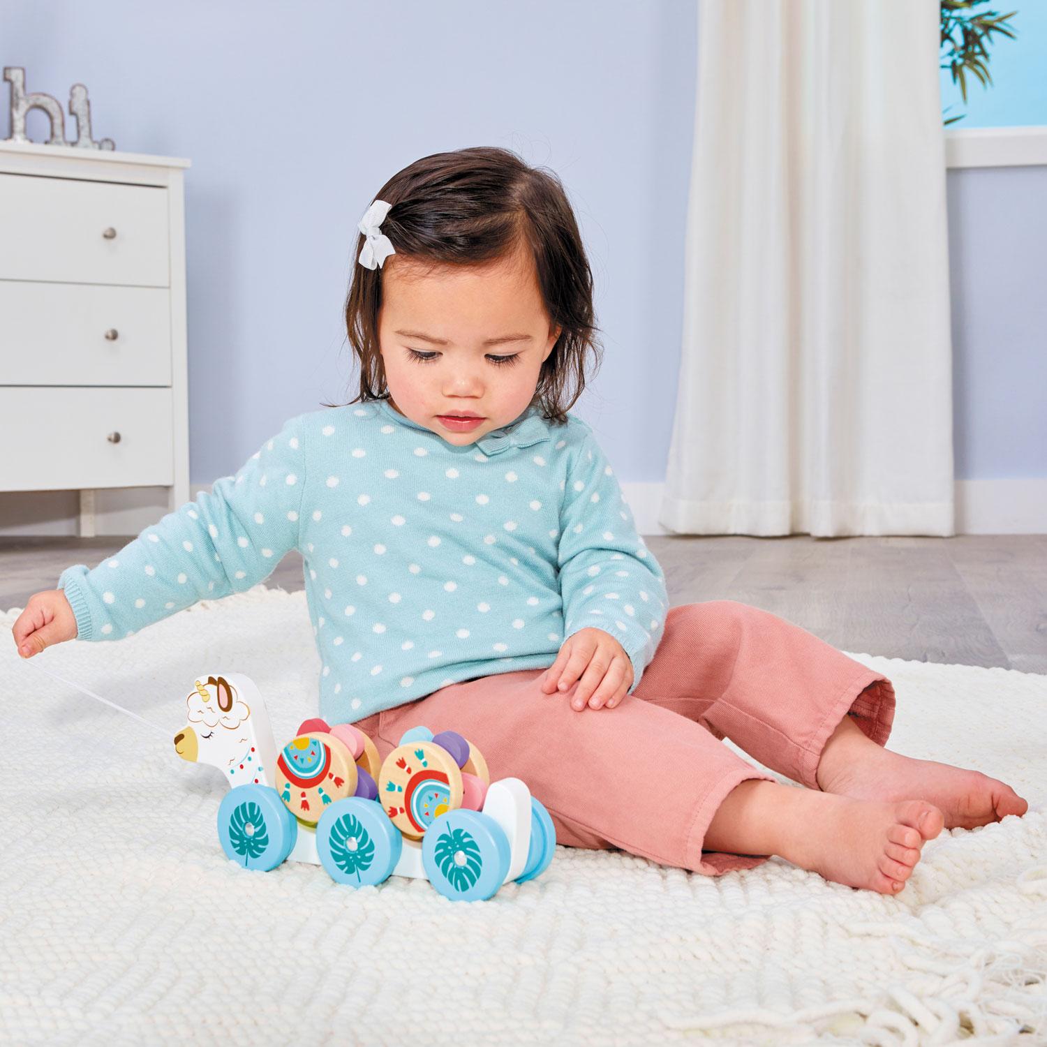 Wooden Critters™ Pull Toy - Llama-Corn